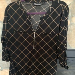 Ny &co black blouse zipper front